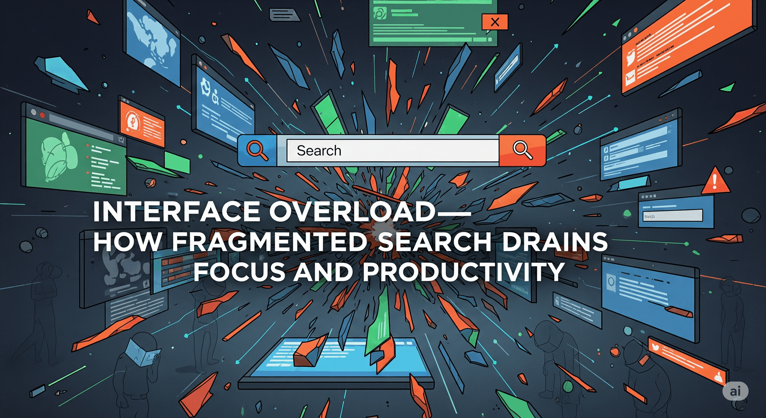 Knowledge work frequently leaves us feeling like we’ve been navigating a particularly complex train system without the benefit of a smartphone. Instead of looking for information in one place, we’re bouncing between Slack, SharePoint, email, CRM tools, databases, and countless browser tabs. Information isn’t just scattered across silos of data—it’s scattered across silos of interfaces, forcing us to remember not just where the data might live but how to search for it in each individual tool. While all this app switching may appear to be almost effortless, the reality is just the opposite. Frequent switching leads to lost time, cognitive overload, and a brain stuck in a loop of digital multitasking. The outcome? Frustration, decision fatigue, and the creeping sense that we’re drowning in technology.