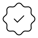 icon showing a badge with a checkmark